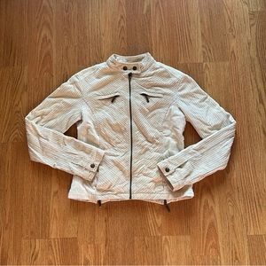 Cream Corduroy Moto Jacket